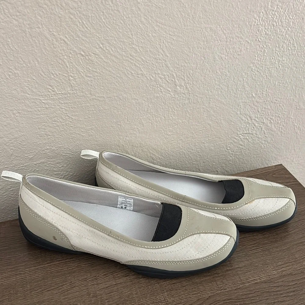 Women's Lands' End Terrain Ballet Rubber Sole Slip On Shoes 9 Field Khaki - Picture 1 of 12